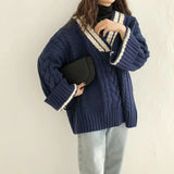 Korean V-neck Sweater Cozy Thick Winter Style