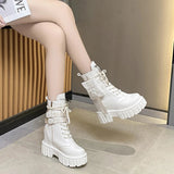 Y3K White High Platform Boots Ankle Boots