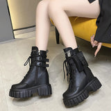 Y3K White High Platform Boots Ankle Boots
