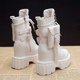 Y3K White High Platform Boots Ankle Boots