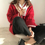Korean V-neck Sweater Cozy Thick Winter Style