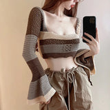 Korean Style Sweater with Square Neck and Short