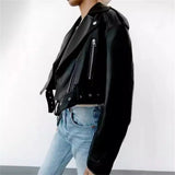 E-Girl Black Vegan Leather Jacket with Belt