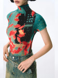 Colorful Tie-Dye Crop Tops with Goldfish Indie Look for Your Unique Style