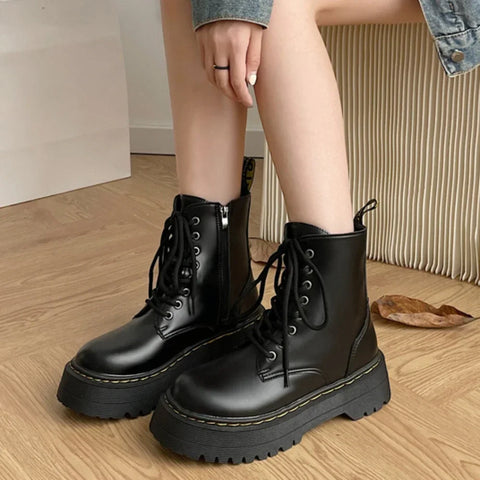 Stylish black Martin boots for alternative fashion