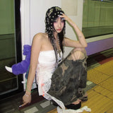 トラッシーギャルスタイルの魅惑的な透明レーストップ