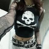 Alternativer "Skull Girl" Crop-Top E-Girl Style