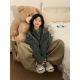 Oversized Distressed Jeans Jacket for Women in Y2K Style