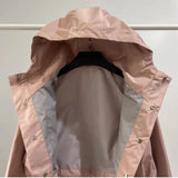 Cropped Techwear-Windbreaker in Weiß mit Kapuze für Damen