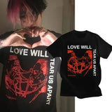 Lil Peep e-girl Tee-shirt 'Love Will Tear Us Apart' in Black
