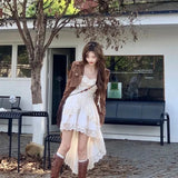 Indie-Style Women's Midi Dress with Lace PatchworkCharming Fashion