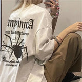Alternatives E-Girl T-Shirt with Spider Graphic in Gothic Style