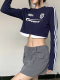 Damen Crop Top im Retro E-girl stil