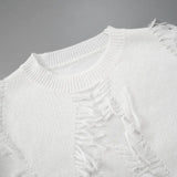 Y2K Oversize Pullover for Women with Fringes Fashionable Casual