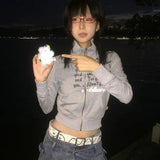 Japanese Cropped Jacket with Print Harajuku Style for your