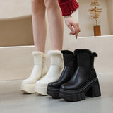 Y3K Style 11cm Platform Wedge Chelsea Boots with Plush