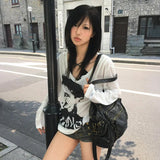 Oversized Graphic T-Shirt Grunge Style brown