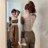 Korean Style Sweater with Square Neck and Short