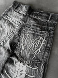 Gothic Retro Centipede-Design Softer Oversized Jean