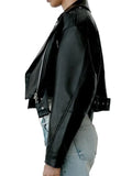 E-Girl Black Vegan Leather Jacket with Belt