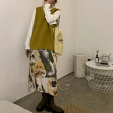 Colorful fairy-grunge Tie-Dye Midi Skirt for alternative fashion