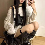 Y2K Oversized T-Shirt with Star Print for Gothic Style