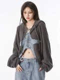 Y2K Star Cardigan for Women Cropped and Oversized