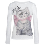 Kawaii Japan Style T-Shirt with Cute Cat Print