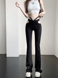 E girl Rhinestone-Studded Low Rise Denim Flared Pants