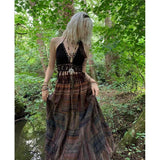 Vintage Boho Maxirock mit elastischem Bund und Rüschensaum