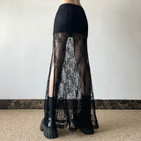 Black Flared Skirt for Gothic and Coquette Styles