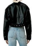 E-Girl Black Vegan Leather Jacket with Belt