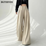 Wide High-Waist Soft-Girl Pants with Pockets for Spring/Summer