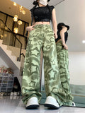 Green Star Baggy Pants for Women 90s