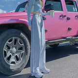 Ladies' Indie Style High Waist Straight Cut Jeans in Blue