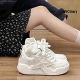 Y2K-Style Sneakers Aesthetic Bread Shoes with Star Design