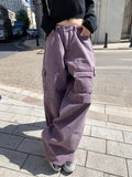 Lila Cargo Pants with Pockets Baggy Jeans in Skater Style