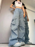 Y2K Cargo Pants with High Waist and Large Pockets for Women