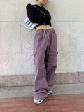 Lila Cargo Pants with Pockets Baggy Jeans in Skater Style