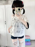 Kawaii Cute T-Shirt in Harajuku Style with Manga Print