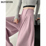 Wide High-Waist Soft-Girl Pants with Pockets for Spring/Summer