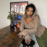 Fransen Hoodie and Y2K Cami Top for Trendy Women