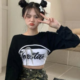 E-Girl Bauchfreies Top mit Patchwork und Sonnenschutz