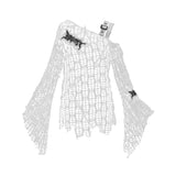 YKスタイルのカジュアルなブロークンネットトップ