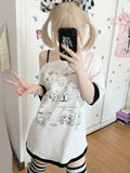 Kawaii Cute T-Shirt in Harajuku Style with Manga Print