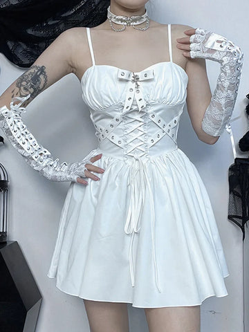 Sweet Gothic Mini Dress with Spaghetti Straps