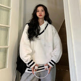 V-cut Sweater for e-girls Casual Oversized Knit for Spring and Autumn