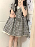 New checked Lolita summer dress without sleeves