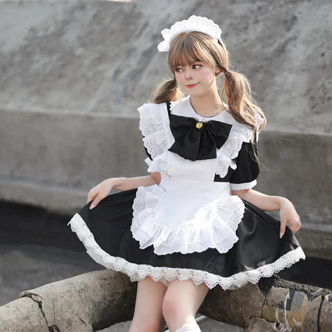Delightful Lolita Dress in Maid Style with Bunny Charm