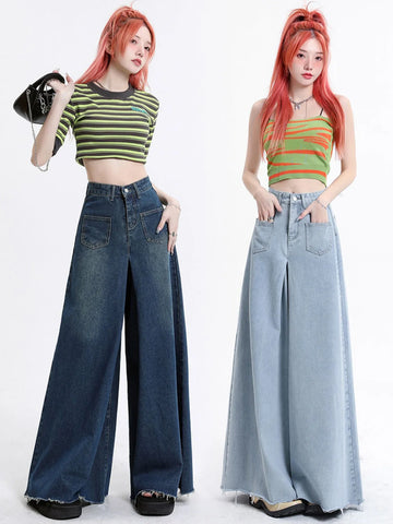 Oversized Jeans in Goth & E-Girl Style High Waist with Wide Leg